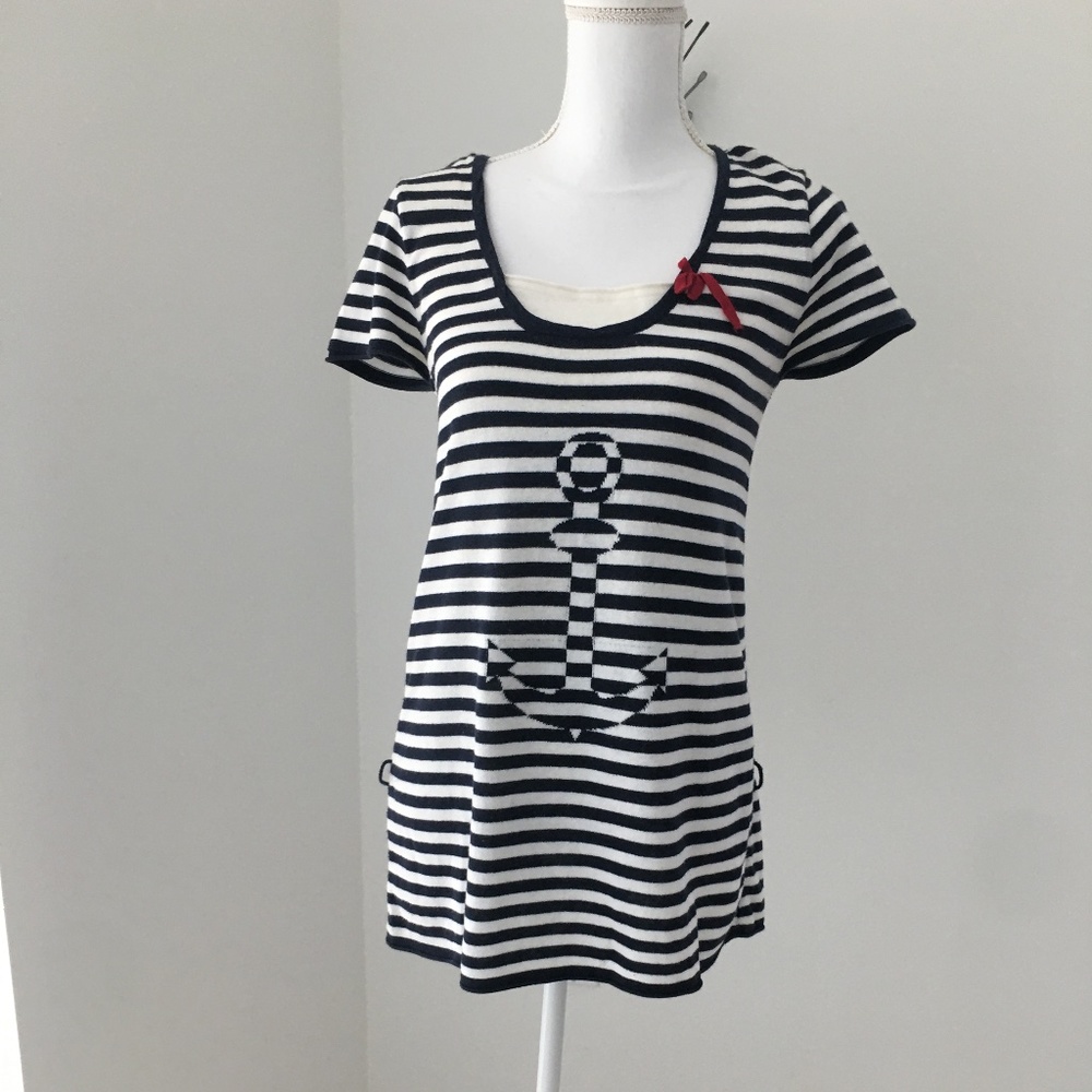 $120 PROMOD COTTON MARINE TUNIC SIZE EU-38/ US-S